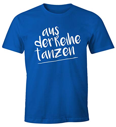 MoonWorks Herren T-Shirt mit Spruch - aus der Reihe tanzen - tanzen Party Techno blau XXL von MoonWorks