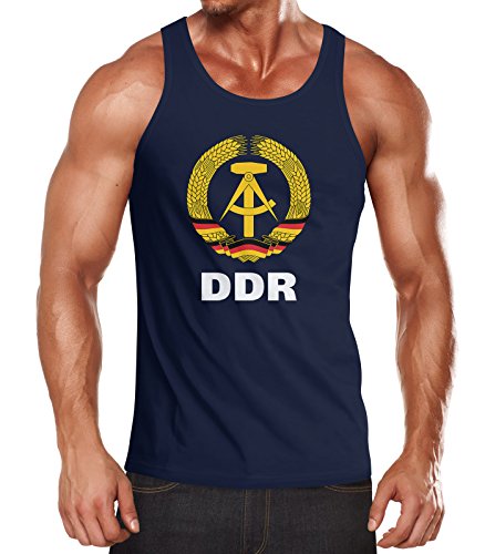 MoonWorks Herren Tanktop DDR Fan Retro Nostalgie Navy L MoonWorks Herren Tanktop DDR Fan Retro Nostalgie Navy L von MoonWorks