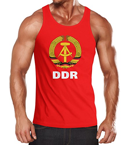 MoonWorks Herren Tanktop DDR Fan Retro Nostalgie rot L von MoonWorks