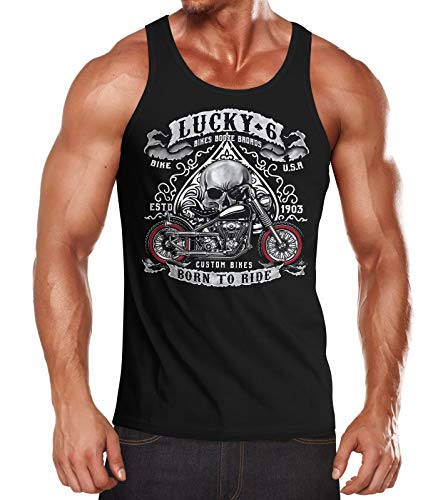 MoonWorks Herren Tanktop Tank Top - Biker T-Shirt Lucky 7 Totenkopf Pik Mottorrad Shopper USA Live to Ride schwarz XL MoonWorks Herren Tanktop Tank Top - Biker T-Shirt Lucky 7 Totenkopf Pik Mottorrad Shopper USA Live to Ride schwarz XL von MoonWorks