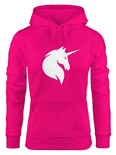 MoonWorks Hoodie Damen Einhorn Unicorn Sweatshirt Kapuze Kapuzenpullover pink M von MoonWorks