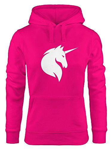 MoonWorks Hoodie Damen Einhorn Unicorn Sweatshirt Kapuze Kapuzenpullover pink S von MoonWorks