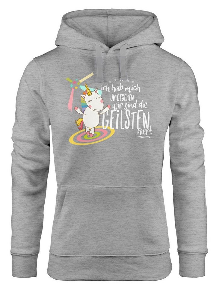 MoonWorks Hoodie Damen Kapuzen-Pullover Ich hab mich umgesehen wir sind die geilsten von MoonWorks