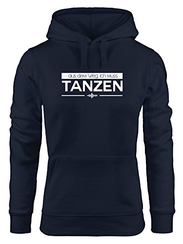 MoonWorks Hoodie Damen aus dem Weg ich muss tanzen Techno Kapuzenpullover Navy S von MoonWorks