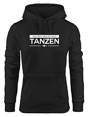 MoonWorks Hoodie Damen aus dem Weg ich muss tanzen Techno Kapuzenpullover schwarz XL von MoonWorks