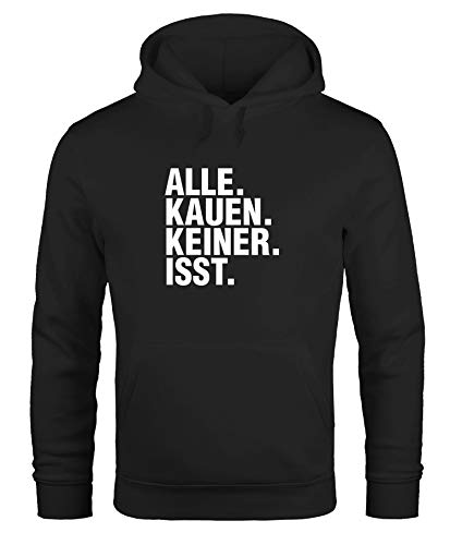 MoonWorks Hoodie Herren Alle Kauen Keiner isst Drogen Techno Kapuzenpullover schwarz L von MoonWorks