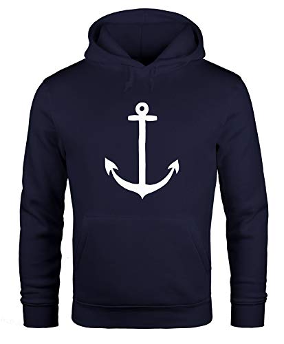 MoonWorks Hoodie Herren Anker Anchor Kapuzenpullover Sweatshirt mit Kapuze Navy 3XL von MoonWorks