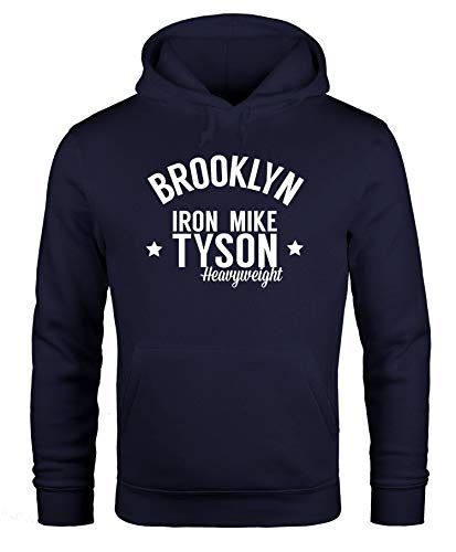 MoonWorks Hoodie Herren Brooklyn New York Iron Mike Tyson Boxing Gym Kapuzenpullover Männer Navy S von MoonWorks