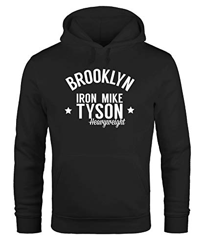 MoonWorks Hoodie Herren Brooklyn New York Iron Mike Tyson Boxing Gym Kapuzenpullover Männer schwarz 3XL von MoonWorks