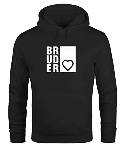 MoonWorks Hoodie Herren Bruderherz Bruder Geschenk Geburtstag Geschwister Kapuzenpullover schwarz M von MoonWorks