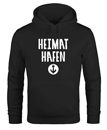 MoonWorks Hoodie Herren Hafen Anker Kapuzen-Pullover schwarz XXL von MoonWorks