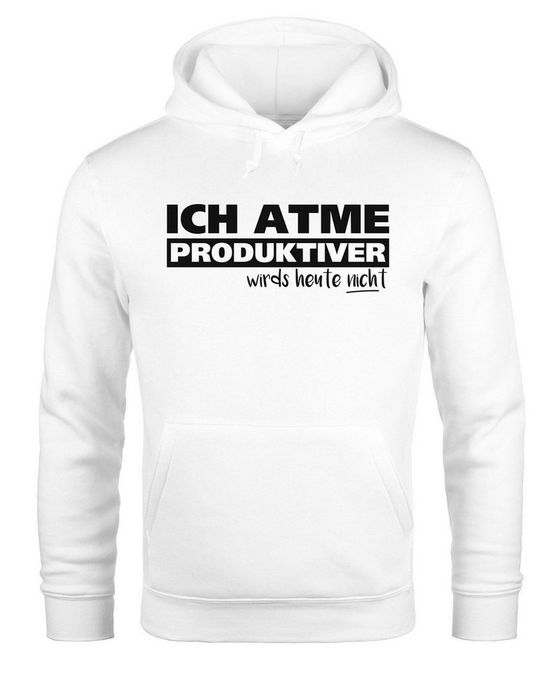 MoonWorks Hoodie Herren Hoodie mit Spruch Ich atme produktiver wird`s heute nicht von MoonWorks
