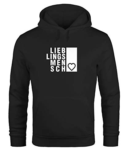 MoonWorks Hoodie Herren Lieblingsmensch Geschenk Freundschaft Partner Bester Freund Kapuzenpullover schwarz M von MoonWorks