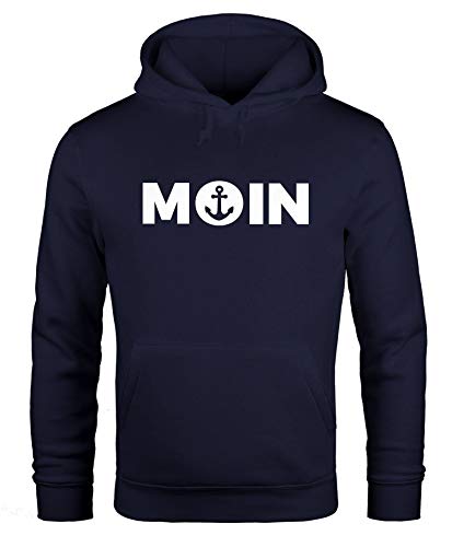 MoonWorks Hoodie Herren Moin Herz mit Anker Kapuzen-Pullover Navy S von MoonWorks