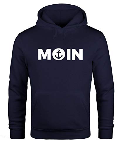 MoonWorks Hoodie Herren Moin Herz mit Anker Kapuzen-Pullover Navy XS von MoonWorks