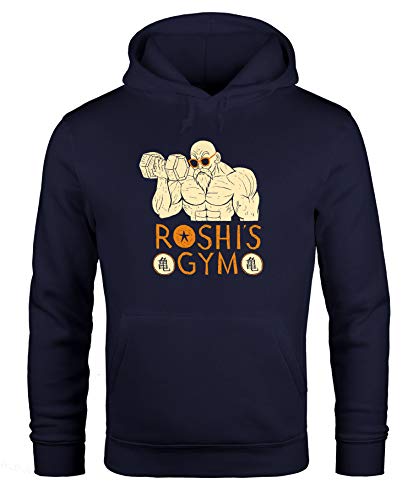 MoonWorks Hoodie Herren Roshis Gym Dragonball Bodybuilding Training Kapuzenpullover Navy 3XL von MoonWorks