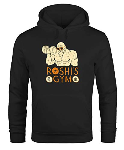 MoonWorks Hoodie Herren Roshis Gym Dragonball Bodybuilding Training Kapuzenpullover schwarz 3XL von MoonWorks