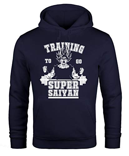 MoonWorks Hoodie Herren Super Saiyan Training Gym Kapuzen-Pullover Pullover mit Kapuze Navy M von MoonWorks