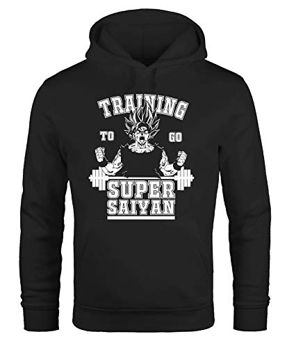 MoonWorks Hoodie Herren Super Saiyan Training Gym Kapuzen-Pullover Pullover mit Kapuze schwarz S von MoonWorks