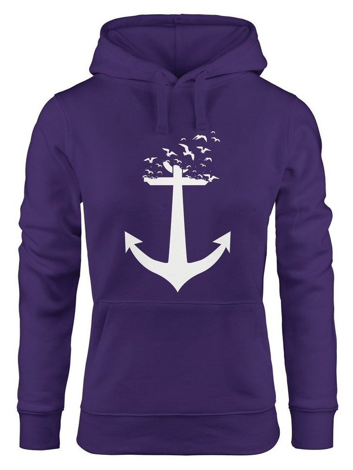 MoonWorks Hoodie Hoodie Damen Anker Vögel Anchor Birds Sweatshirt Kapuzenpullover Moonworks® von MoonWorks