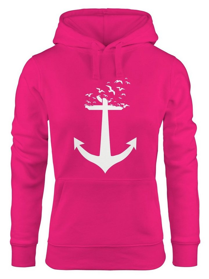 MoonWorks Hoodie Hoodie Damen Anker Vögel Anchor Birds Sweatshirt Kapuzenpullover Moonworks® von MoonWorks