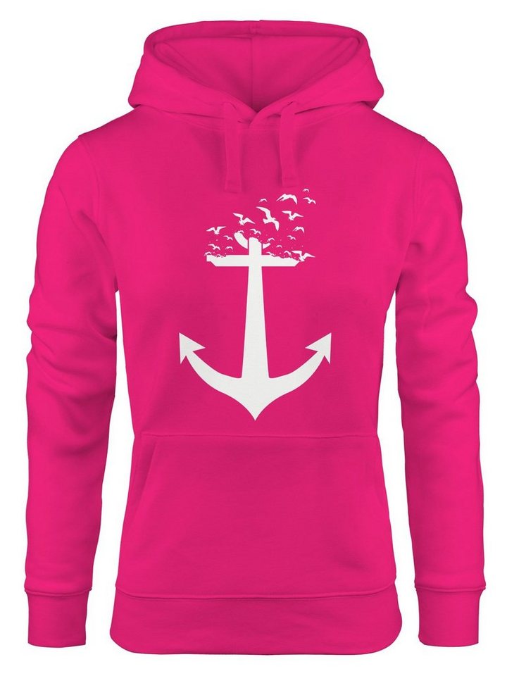 MoonWorks Hoodie Hoodie Damen Anker Vögel Anchor Birds Sweatshirt Kapuzenpullover von MoonWorks
