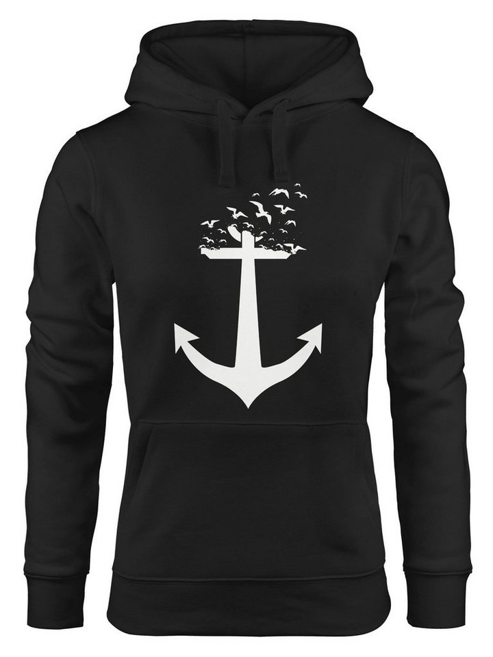 MoonWorks Hoodie Hoodie Damen Anker Vögel Anchor Birds Sweatshirt Kapuzenpullover Moonworks® von MoonWorks