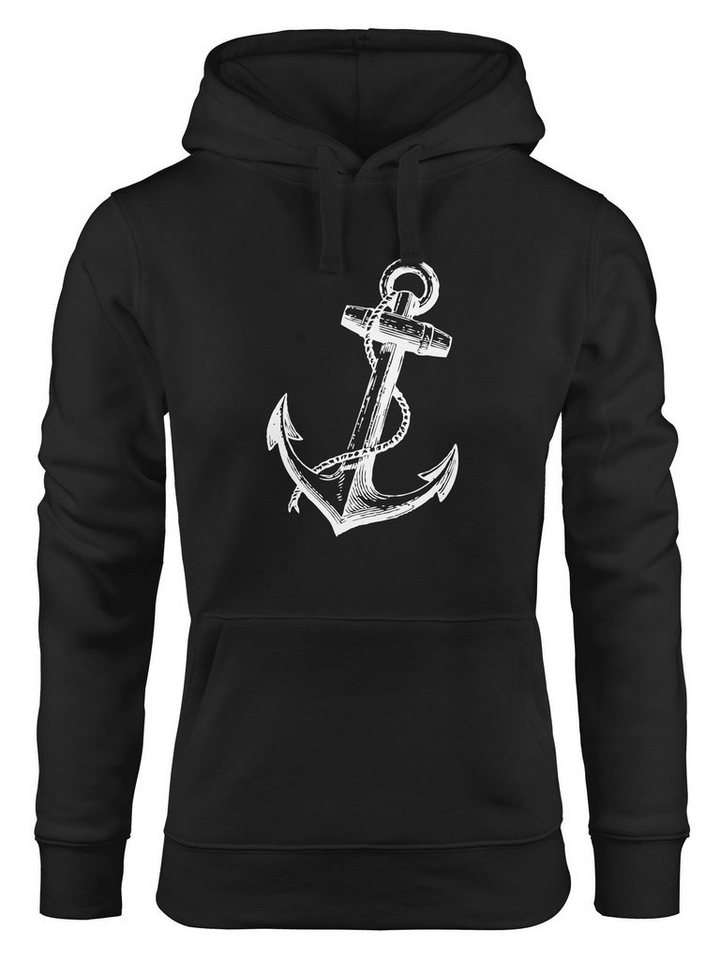 MoonWorks Hoodie Hoodie Damen Anker schräg Sweatshirt Kapuze Kapuzenpullover Anchor Moonworks® von MoonWorks