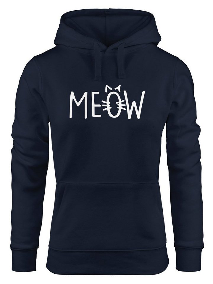 MoonWorks Hoodie Hoodie Damen Katze Meow Miau Cat Sweatshirt Kapuze Kapuzenpullover von MoonWorks