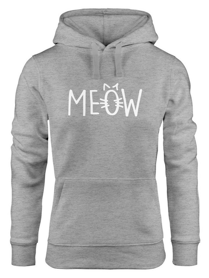 MoonWorks Hoodie Hoodie Damen Katze Meow Miau Cat Sweatshirt Kapuze Kapuzenpullover Moonworks® von MoonWorks