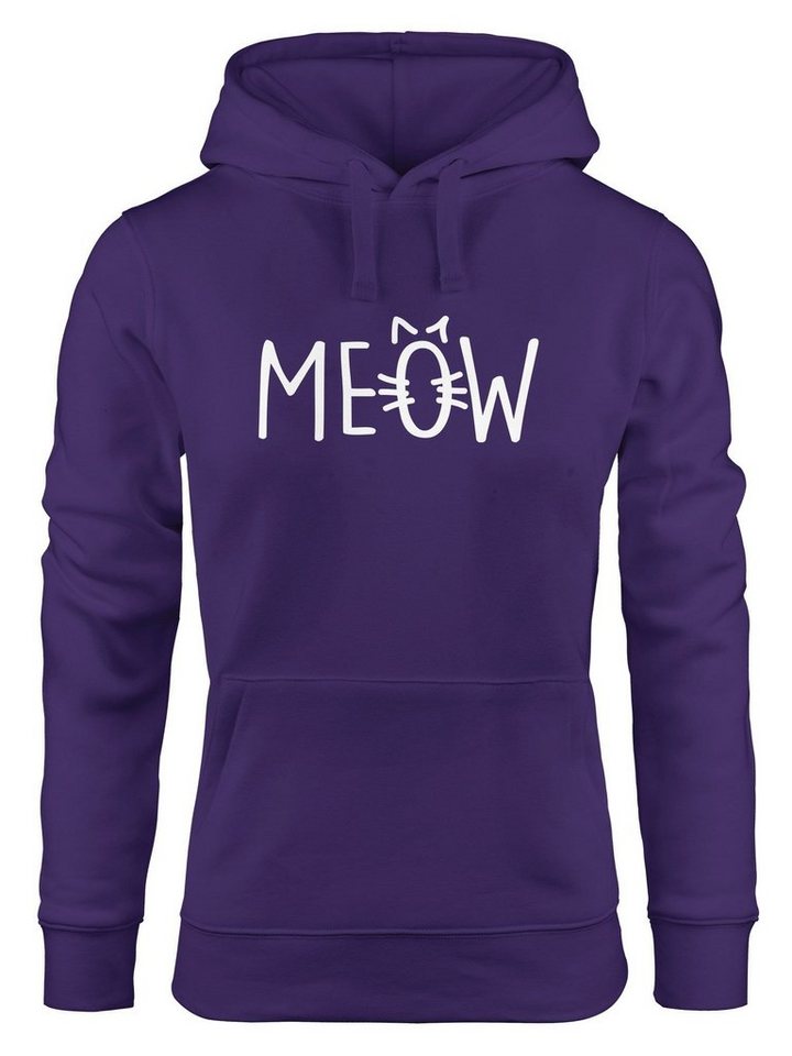 MoonWorks Hoodie Hoodie Damen Katze Meow Miau Cat Sweatshirt Kapuze Kapuzenpullover von MoonWorks