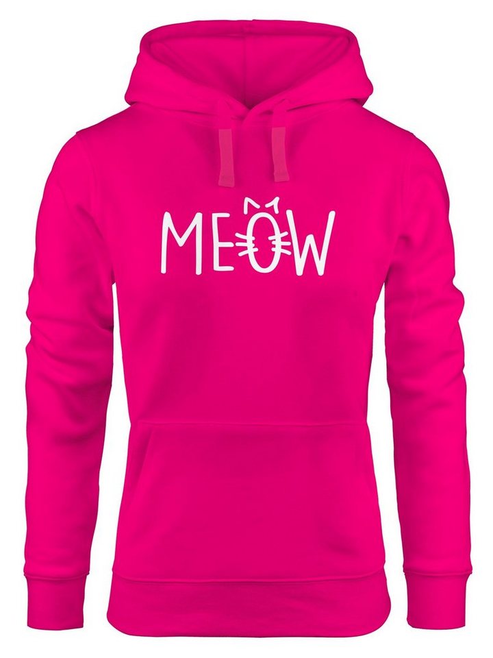 MoonWorks Hoodie Hoodie Damen Katze Meow Miau Cat Sweatshirt Kapuze Kapuzenpullover von MoonWorks