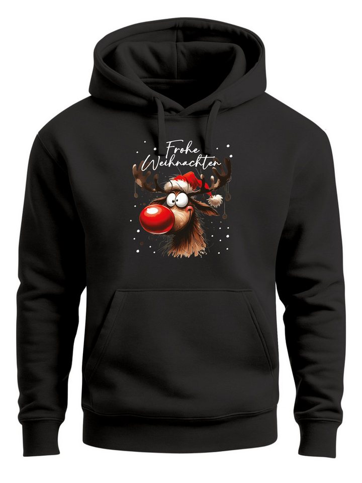 MoonWorks Hoodie Hoodie Herren Frohe Weihnachten Rentier Rudolf Weihnachtspullover von MoonWorks