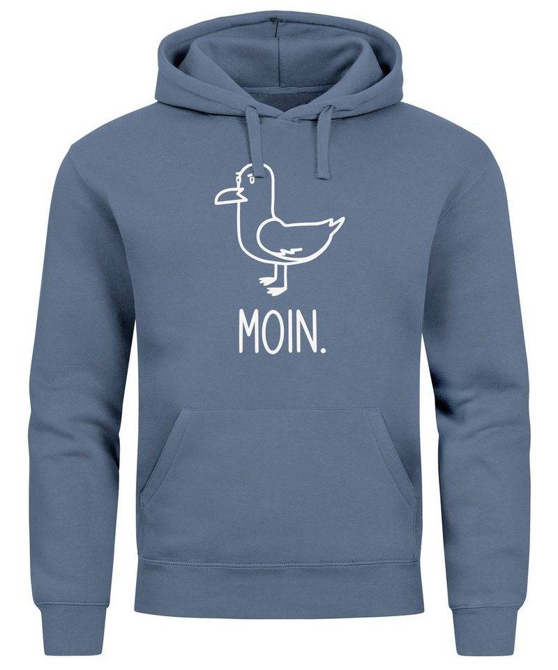 MoonWorks Hoodie Hoodie Herren Frontprint Moin Möwe Geschenk für Nordlichter von MoonWorks