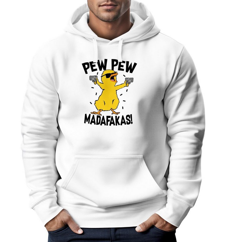 MoonWorks Hoodie Hoodie Herren Pew Pew Madafakas Crazy Chick Küken Meme Spruch Trend Kapuzen-Pullover Moonworks® von MoonWorks