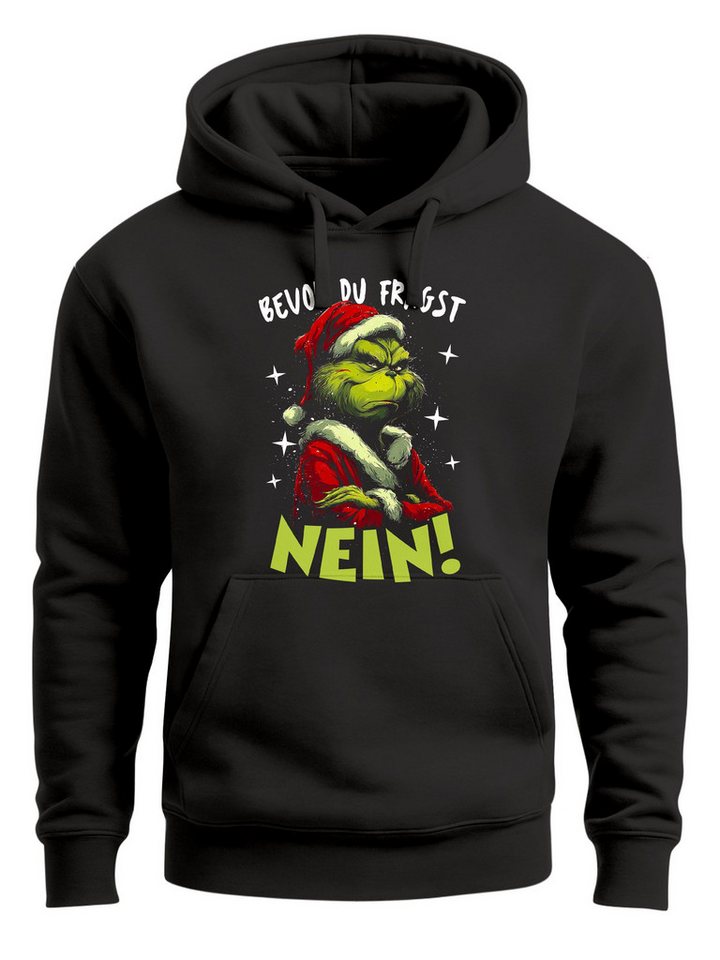 MoonWorks Hoodie Hoodie Herren Weihnachten Spruch Bevor du fragst – NEIN von MoonWorks