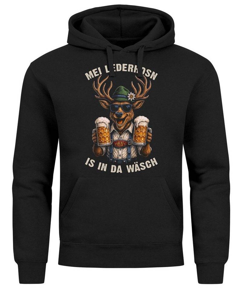 MoonWorks Hoodie Hoodie Herren für das Oktoberfest – Mei Lederhosn is in da Wäsch – von MoonWorks