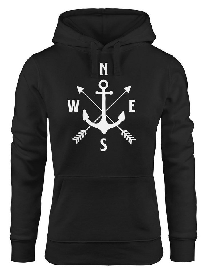 MoonWorks Hoodie Kapuzen-Pullover Damen Anker Kompass Arrows Hoodie Moonworks® von MoonWorks