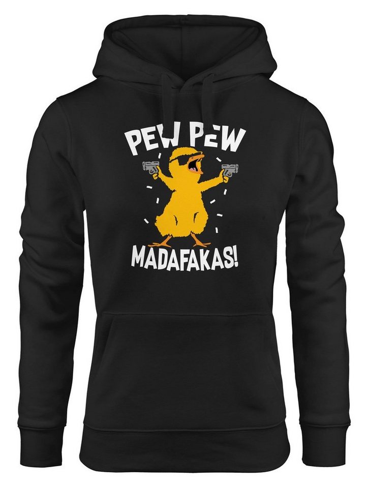 MoonWorks Hoodie Kapuzen-Pullover Damen Pew Pew Madafakas Crazy Chick Küken Meme Spruch Trend Hoodie Moonworks® von MoonWorks