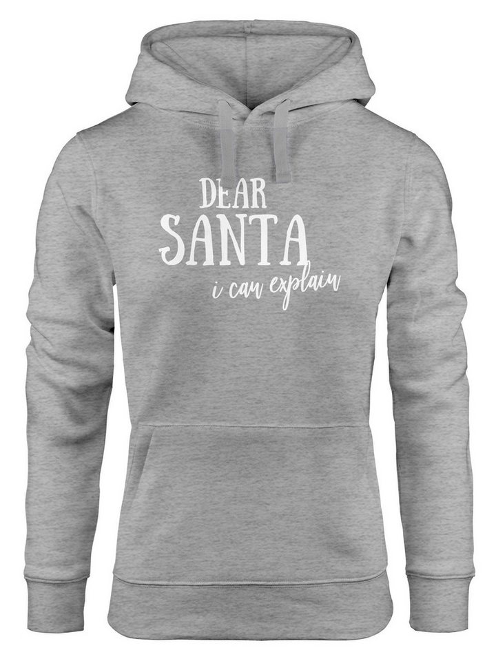 MoonWorks Hoodie Kapuzen-Pullover Damen Spruch Dear Santa I can explain Sweater von MoonWorks