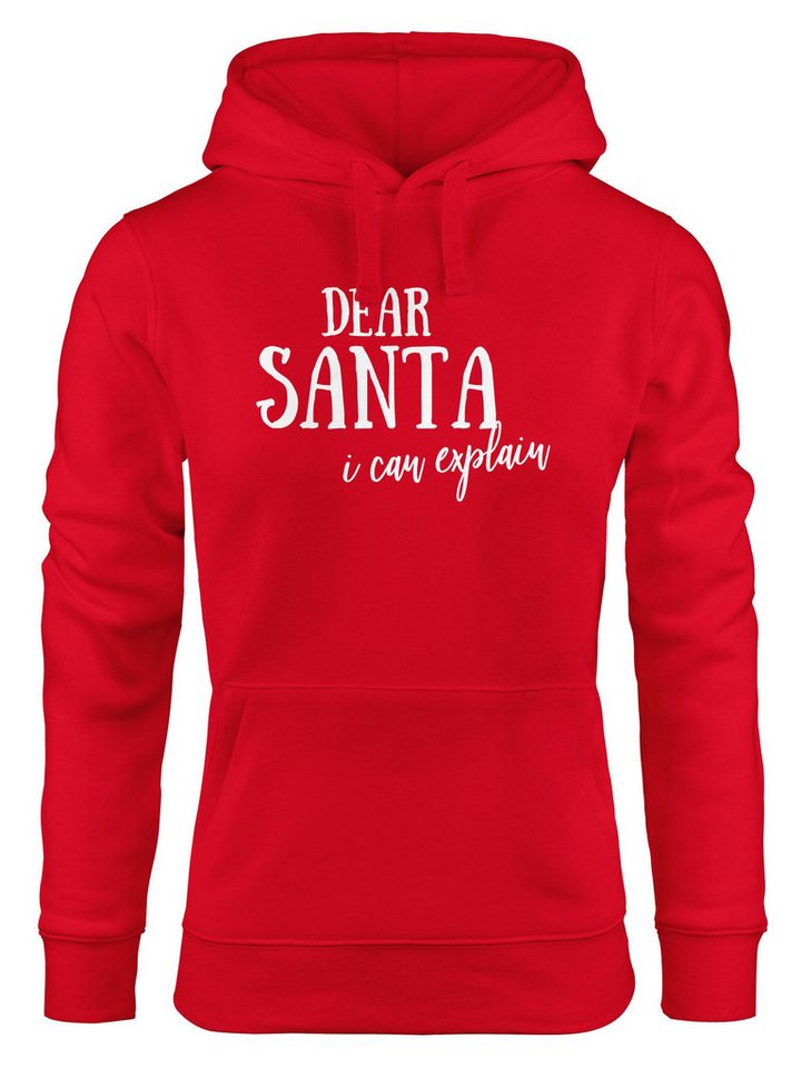 MoonWorks Hoodie Kapuzen-Pullover Damen Spruch Dear Santa I can explain Sweater von MoonWorks