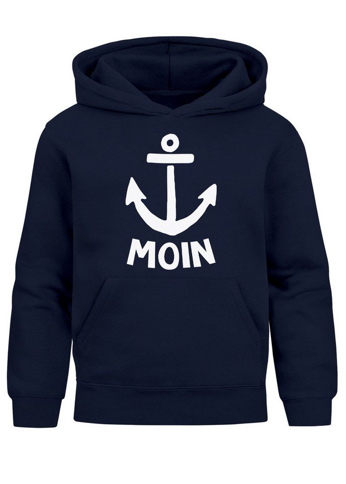 MoonWorks Hoodie Kinder Hoodie Jungen Anker Motiv Spruch lustig Nordisch Maritim Moin von MoonWorks