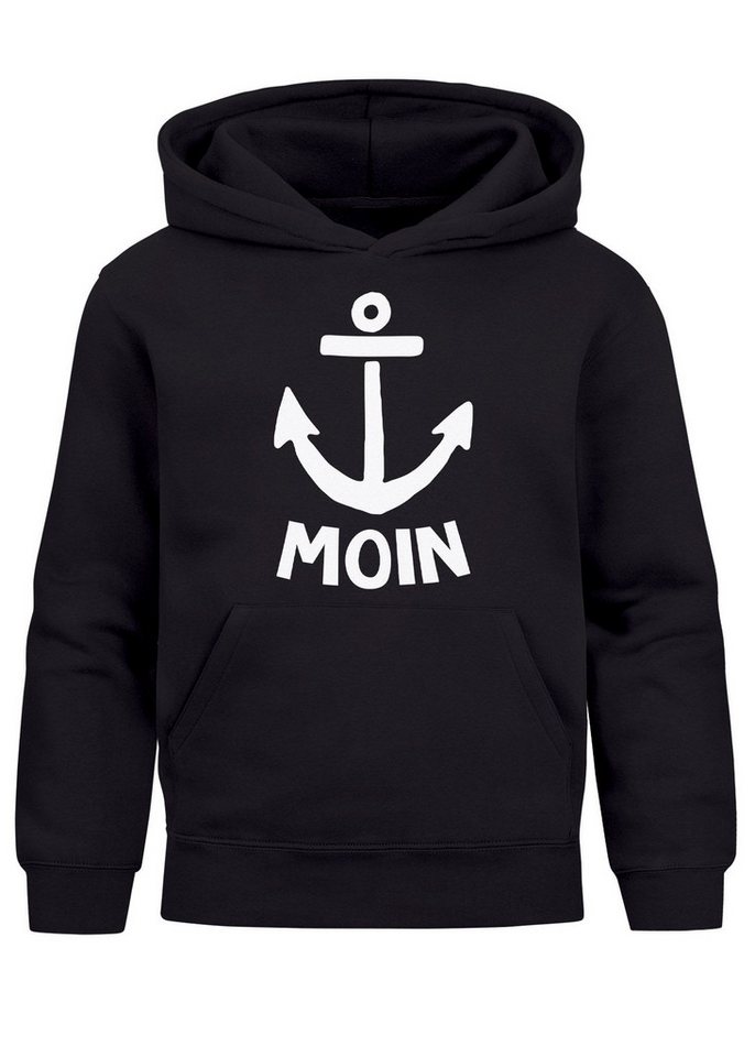 MoonWorks Hoodie Kinder Hoodie Jungen Anker Motiv Spruch lustig Nordisch Maritim Moin von MoonWorks
