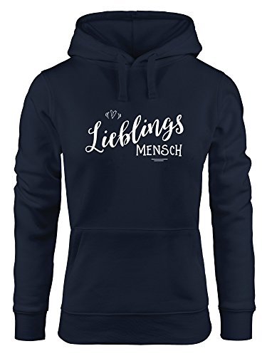 MoonWorks Hoodie für Damen, Lieblingsmensch, Sweatshirt mit Kapuze, Liebste oder Beste Freundin Navy L von MoonWorks