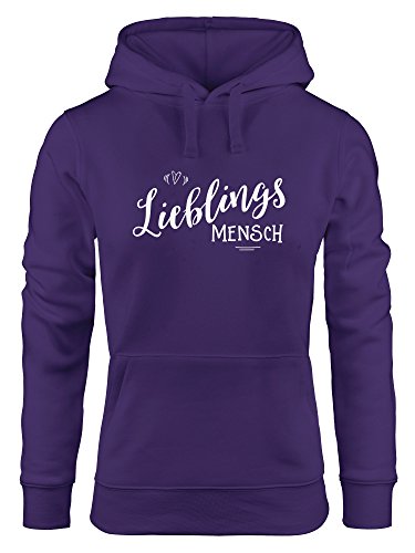 MoonWorks Hoodie für Damen, Lieblingsmensch, Sweatshirt mit Kapuze, Liebste oder Beste Freundin lila L von MoonWorks