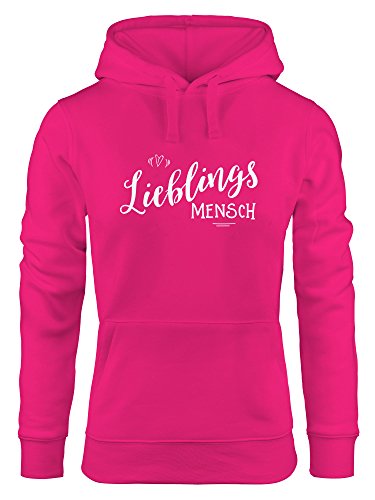 MoonWorks Hoodie für Damen, Lieblingsmensch, Sweatshirt mit Kapuze, Liebste oder Beste Freundin pink L von MoonWorks