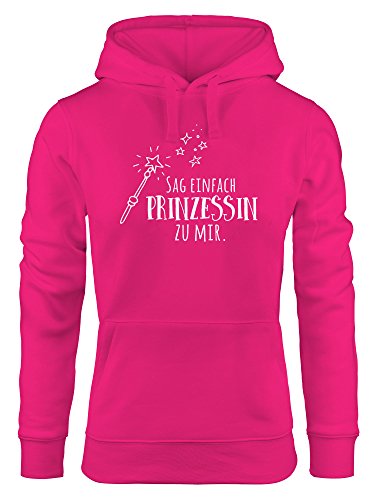 MoonWorks Hoodie für Damen, Sag einfach Prinzessin zu Mir, Sweatshirt mit Kapuze, Kapuzenpullover mit Spruch, pink M von MoonWorks