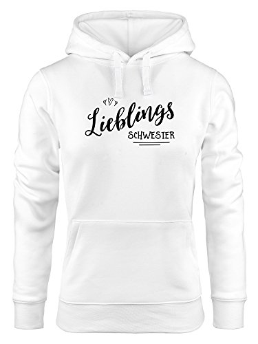 MoonWorks Kapuzen-Pullover Damen Hoodie Lieblingsschwester Geschenk Schwester Familie Geschwister Lieblingsmensch weiß XS von MoonWorks