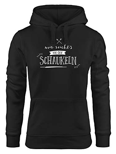 MoonWorks Kapuzen-Pullover Damen Mir reichts ich GEH schaukeln Sprüche Spruch Hoodie schwarz M von MoonWorks