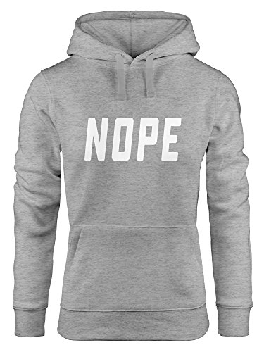 MoonWorks Kapuzen-Pullover Damen Nope Hoodie grau S von MoonWorks